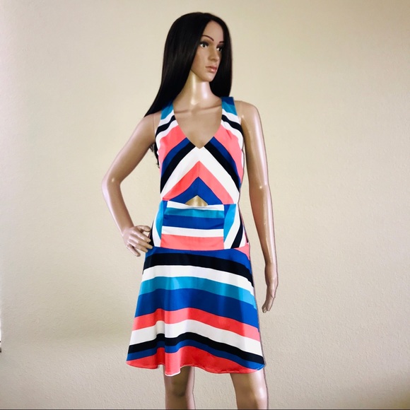 ✅ NWT Parker Striped Cutout Dress - Picture 3 of 9